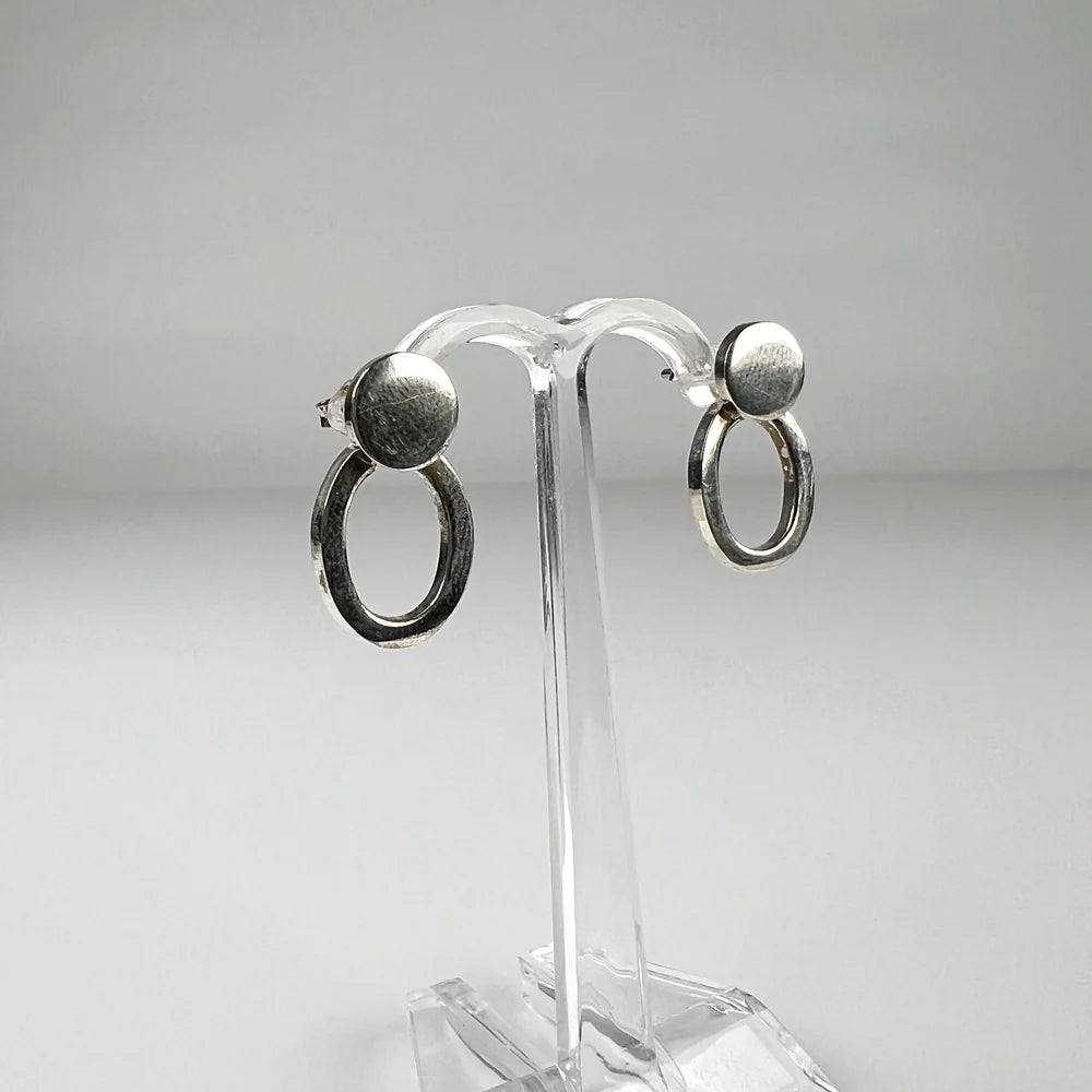 Cercei drop din argint 925 cu prindere fluture, 20 mm - vedere 1