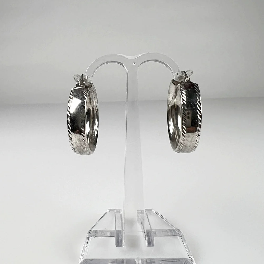Cercei creole argint 925 24 mm cu prindere continua - vedere 2