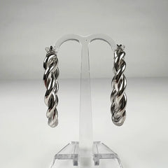 Cercei creole argint 925 38mm cu prindere continua - vedere 2