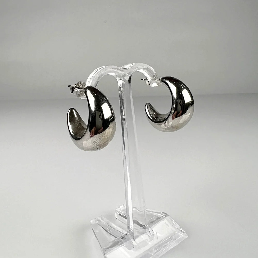 Cercei drop din argint 925 cu prindere fluture - 21mm - vedere 1