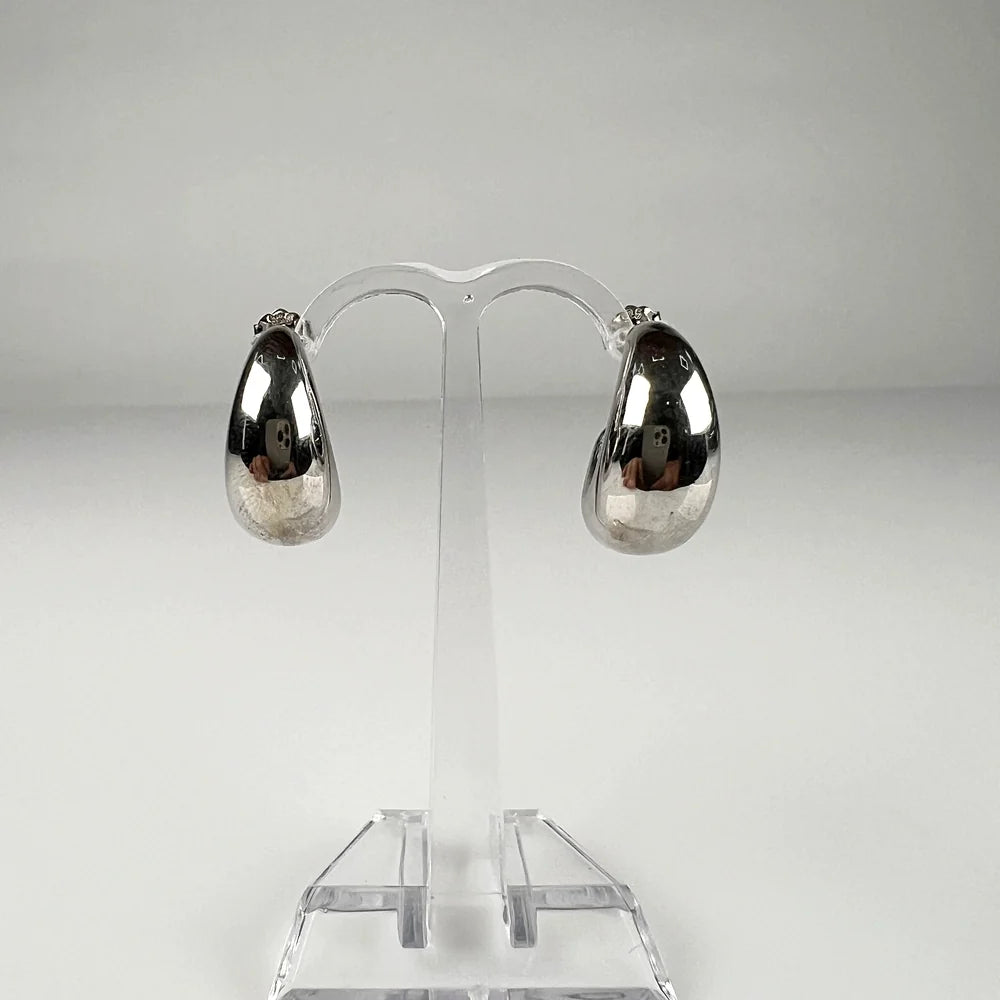 Cercei drop din argint 925 cu prindere fluture - 21mm - vedere 2