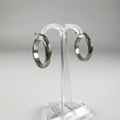 Cercei creole din argint 925, 27 mm, model clasic elegant - vedere 1