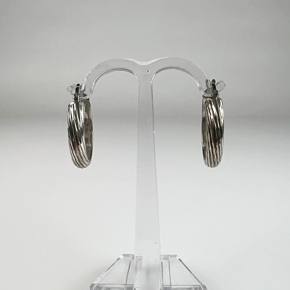Cercei creole din argint 925, 27 mm, model clasic elegant - vedere 2
