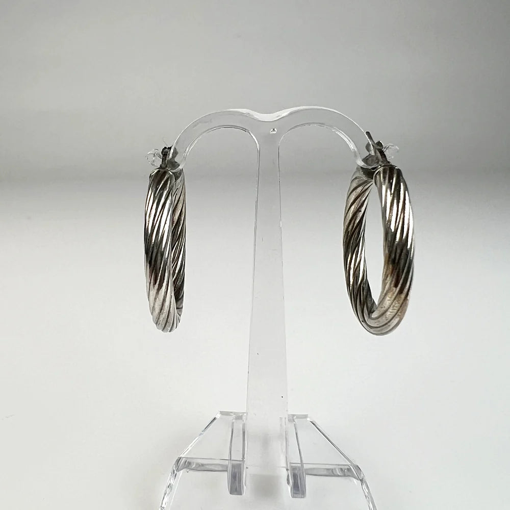 Cercei creole din argint 925, 23 mm, creola continua - vedere 2