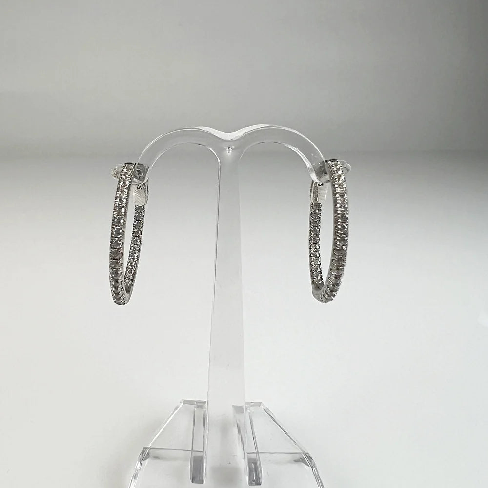 Cercei creole zirconia argint 925 22mm eleganti - vedere 2