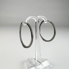 Cercei creole argint 925 cu zirconia 23mm - vedere 1