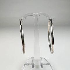 Cercei creole continui din argint 925, 33mm - bijuterie eleganta - vedere 2