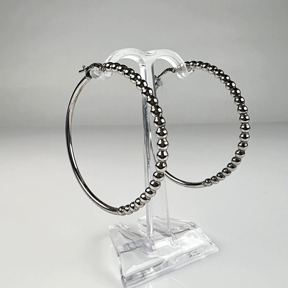 Cercei creole argint 925 45mm - design elegant continuu - vedere 1