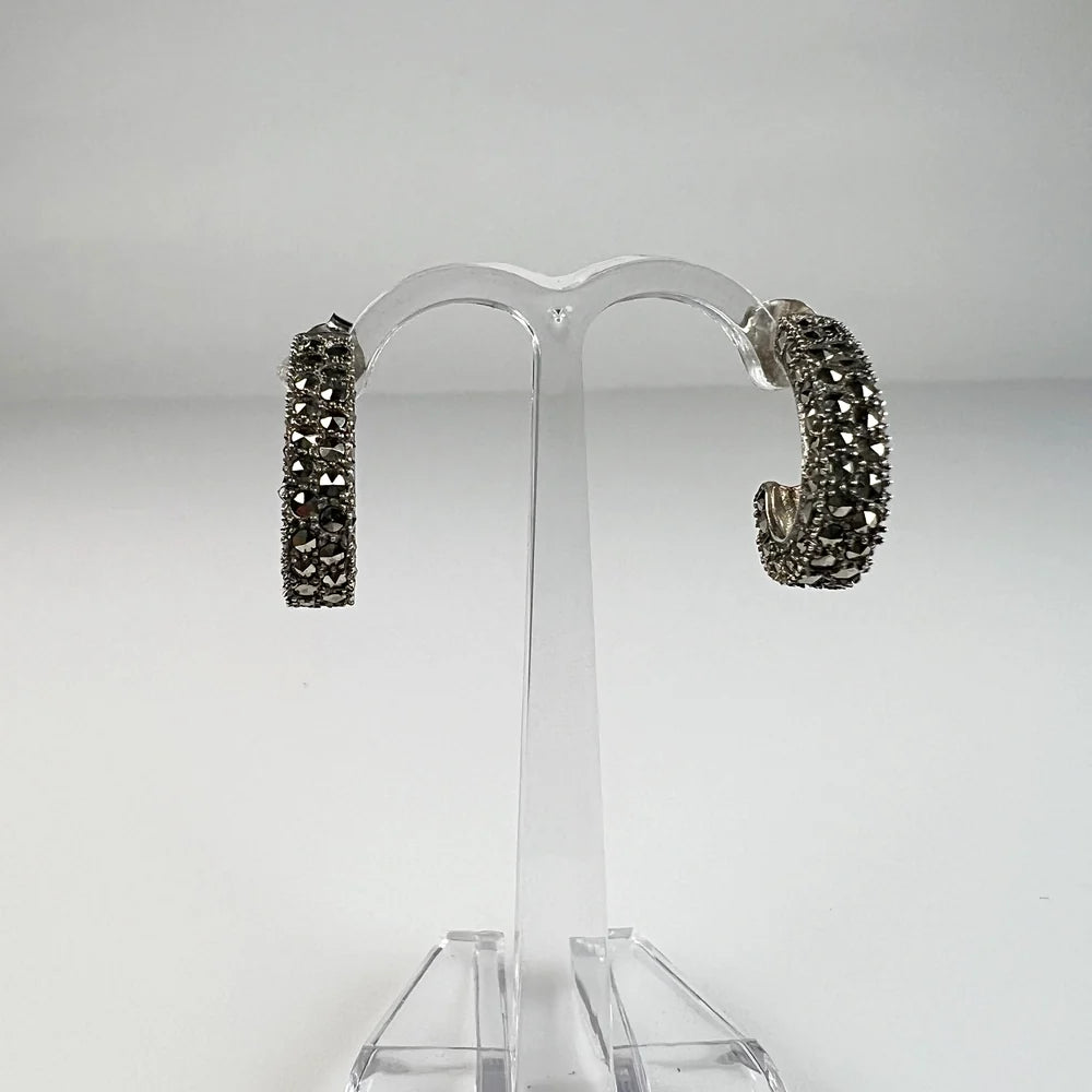 Cercei marcasite cu surub si fluture din argint 925 - vedere 2