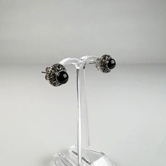Cercei onix cu surub din argint 925, prindere fluture 10mm - vedere 1