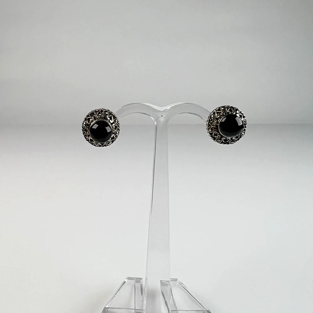 Cercei onix cu surub din argint 925, prindere fluture 10mm - vedere 2