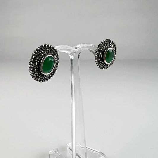 Cercei marcasite cu surub si fluture din argint 925 - vedere 1