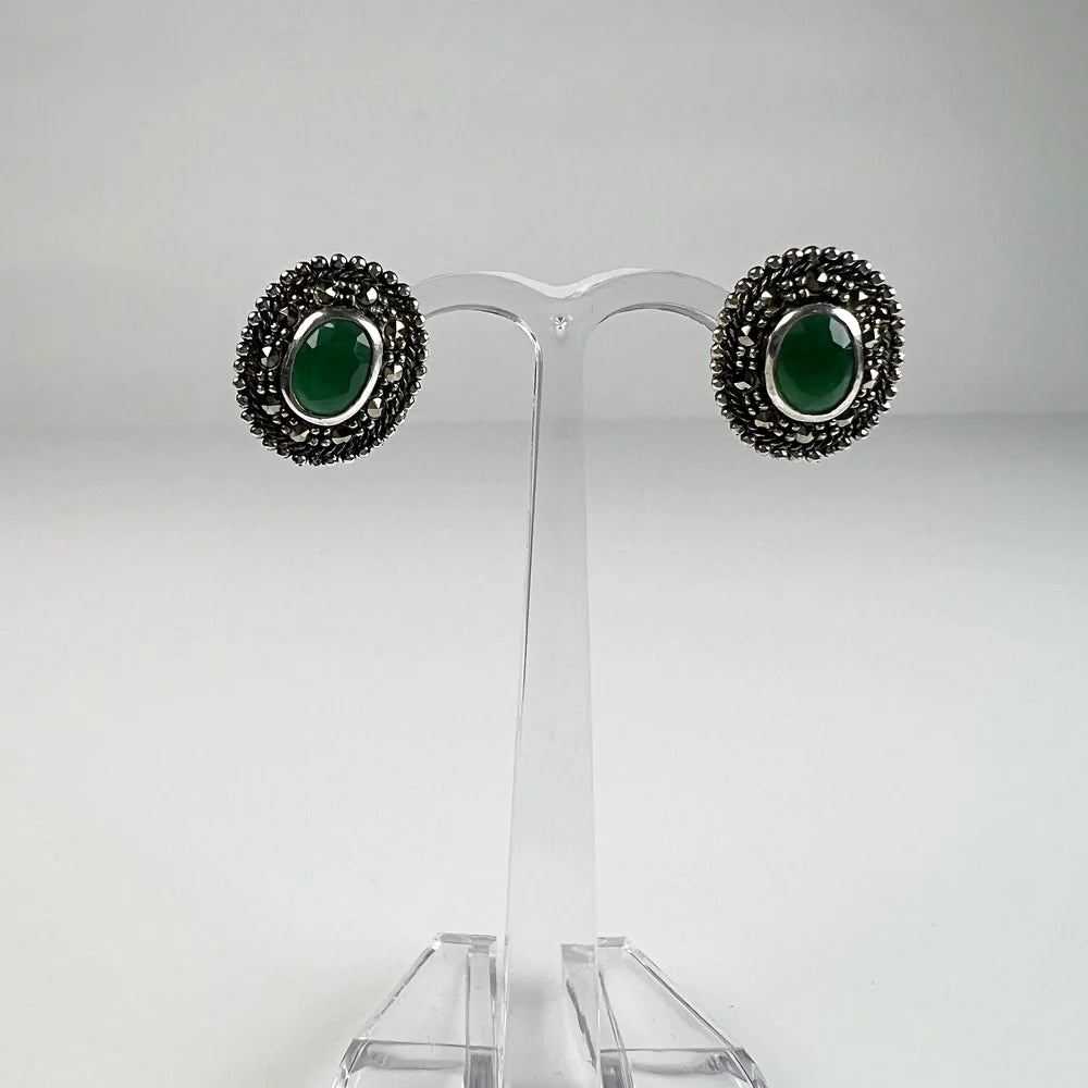 Cercei marcasite cu surub si fluture din argint 925 - vedere 2