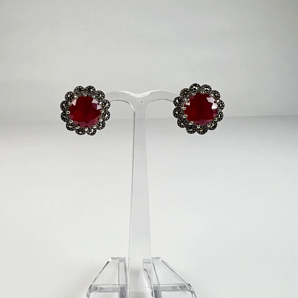 Cercei marcasite cu surub si fluture din argint 925 - vedere 2
