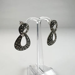 Cercei lungi marcasite cu fluture din argint 925 - vedere 1
