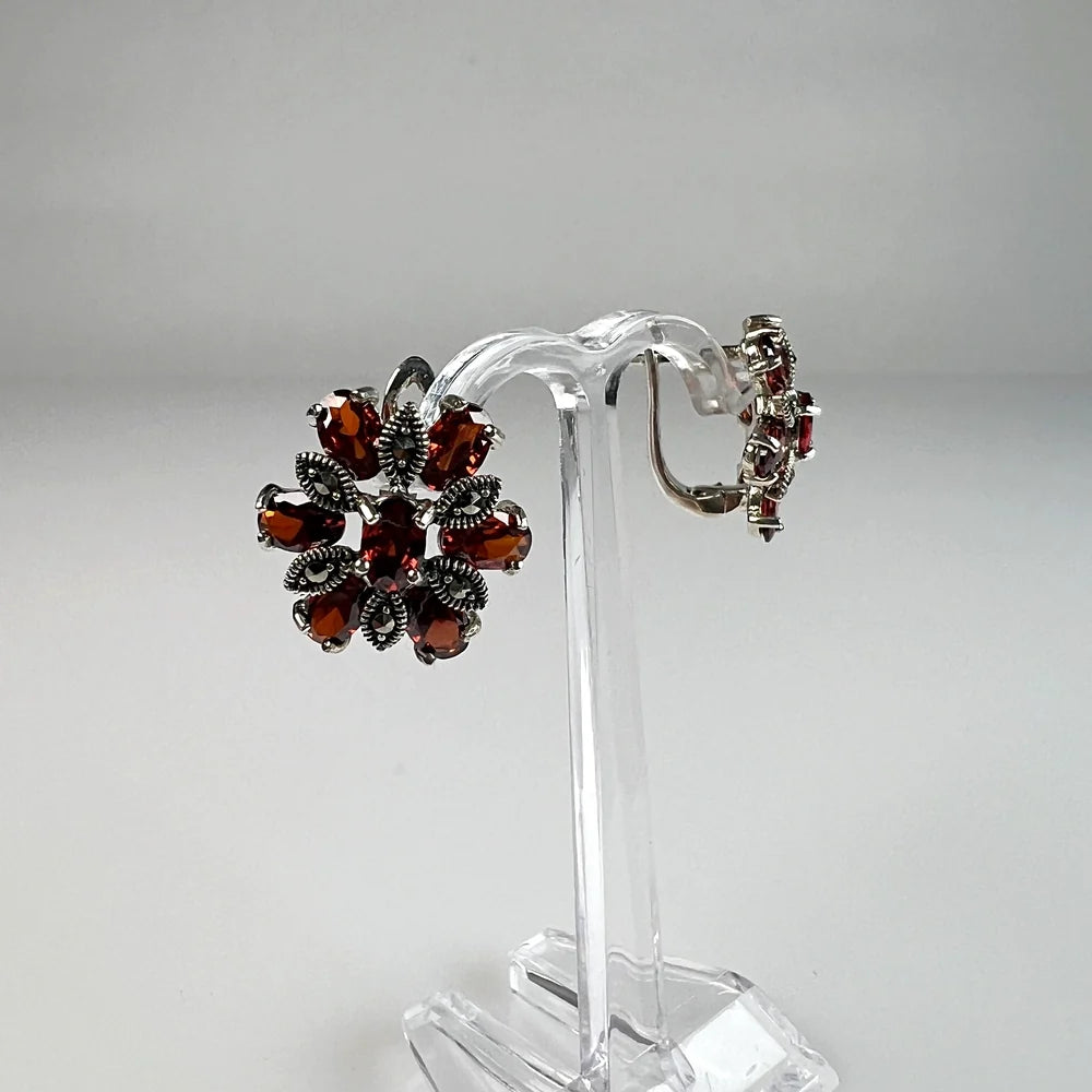 Cercei drop marcasite cu prindere leverback din argint 925 - vedere 1