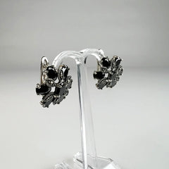 Cercei drop onix leverback din argint 925 - 18mm - vedere 1