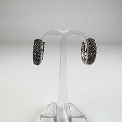 Cercei creole marcasite din argint 925, 16mm - vedere 2
