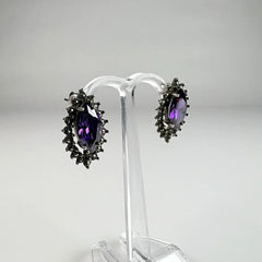 Cercei marcasite cu surub si fluture din argint 925 masiv - vedere 1