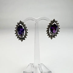 Cercei marcasite cu surub si fluture din argint 925 masiv - vedere 2