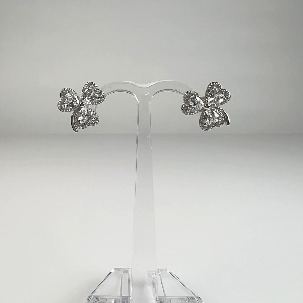 Cercei cu surub zirconia din argint 925 prindere fluture - vedere 2