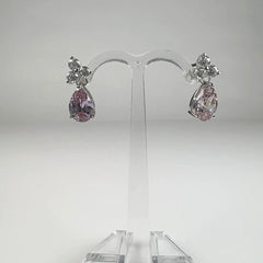 Cercei drop zirconia cu prindere fluture din argint 925 - vedere 2