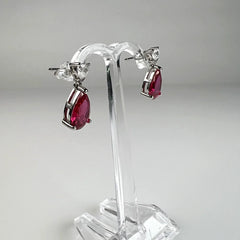 Cercei drop zirconia cu prindere fluture din argint 925 - vedere 1