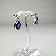 Cercei drop zirconia cu prindere fluture din argint 925 - vedere 1