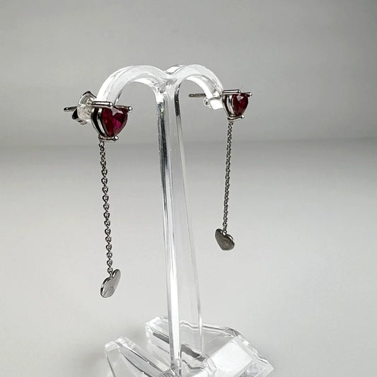 Cercei lungi zirconia cu prindere fluture din argint 925 - vedere 1