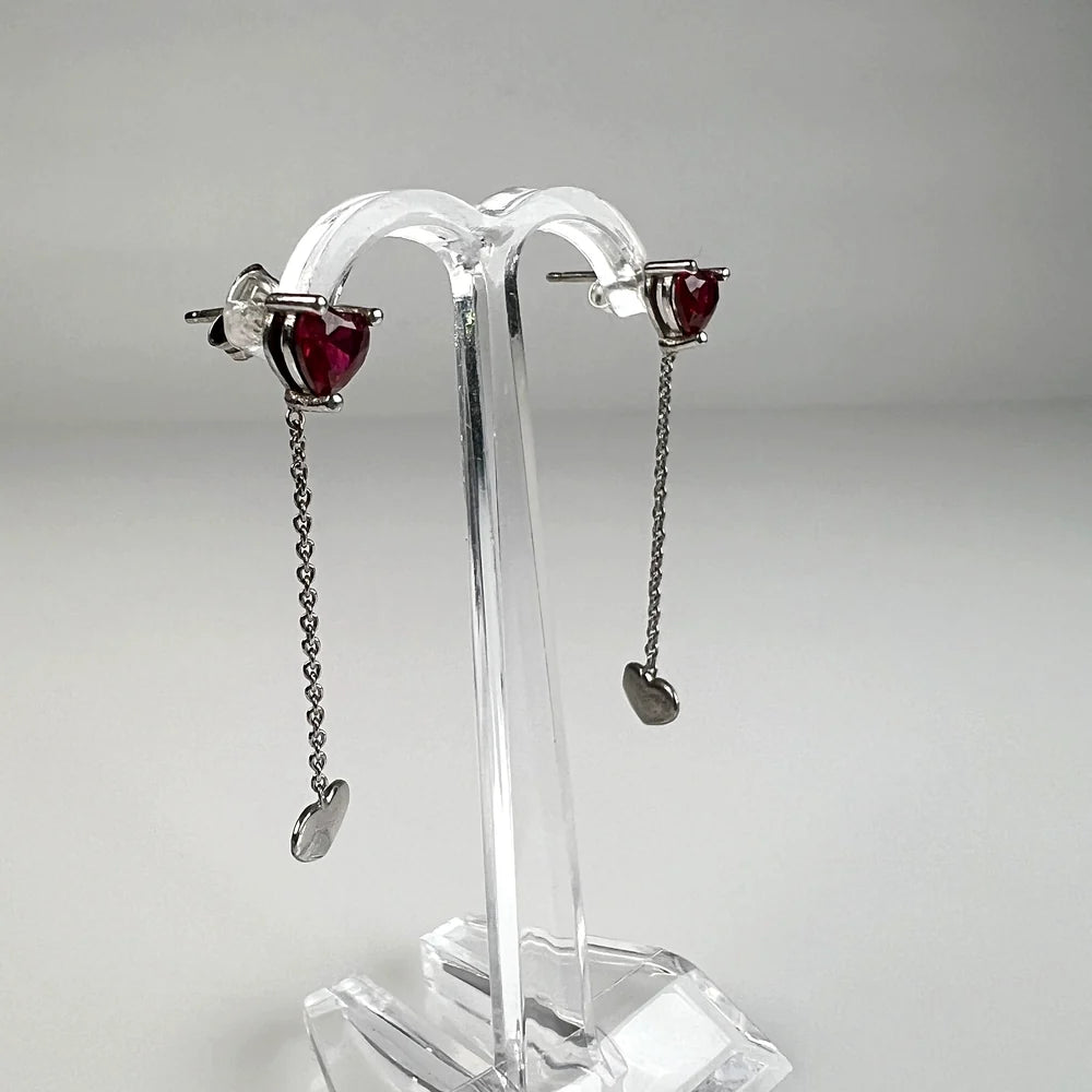 Cercei lungi zirconia cu prindere fluture din argint 925 - vedere 1