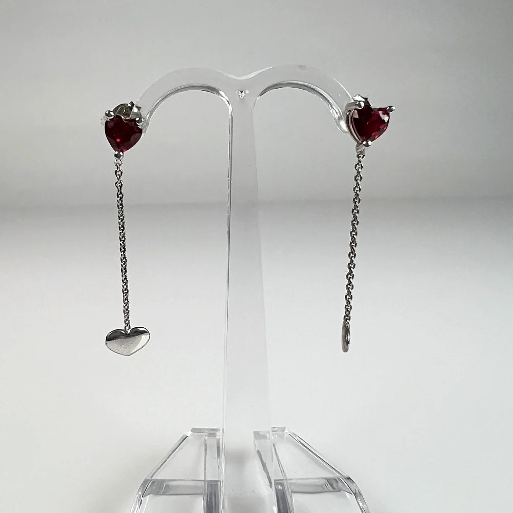Cercei lungi zirconia cu prindere fluture din argint 925 - vedere 2