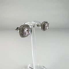Cercei surub zirconia cu prindere fluture din argint 925 - vedere 1