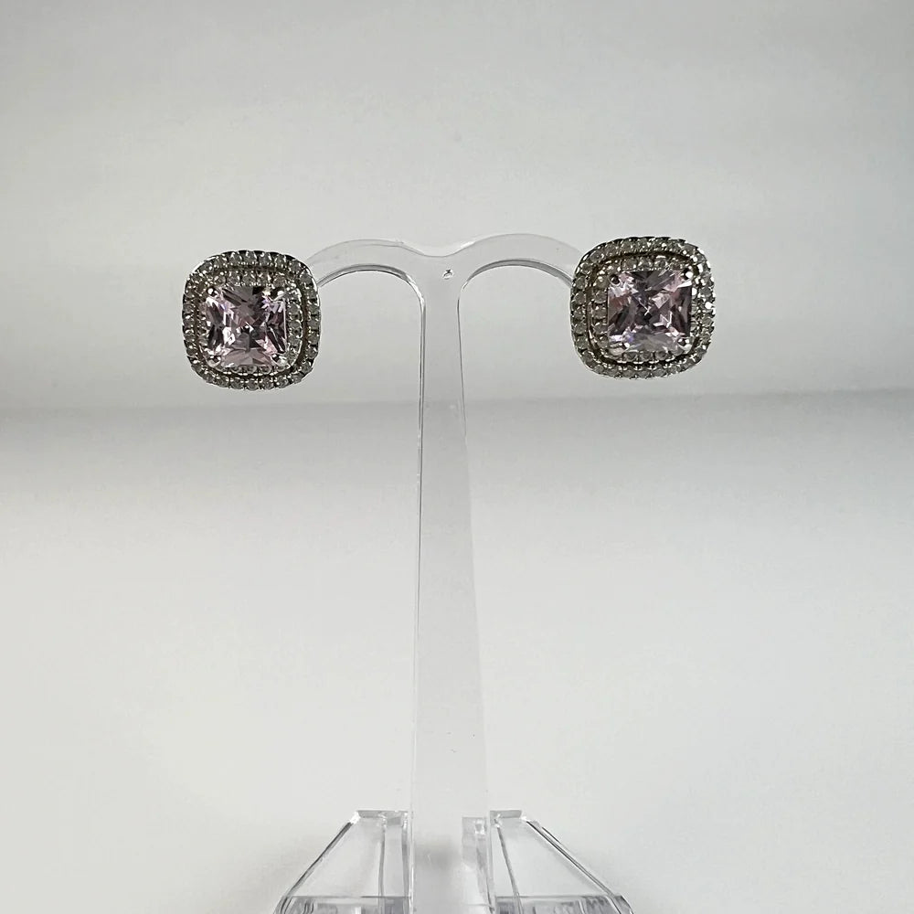 Cercei surub zirconia cu prindere fluture din argint 925 - vedere 2