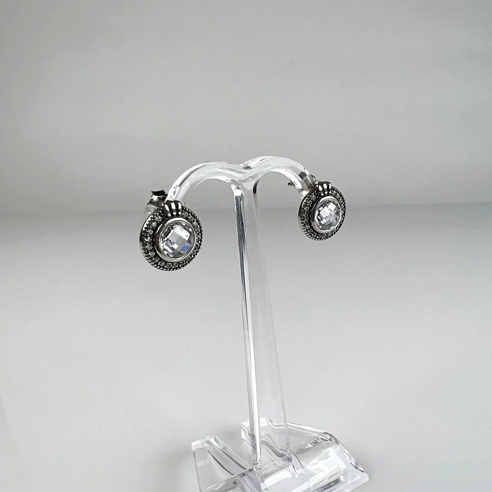Cercei zirconia cu surub si fluture din argint 925 - vedere 1