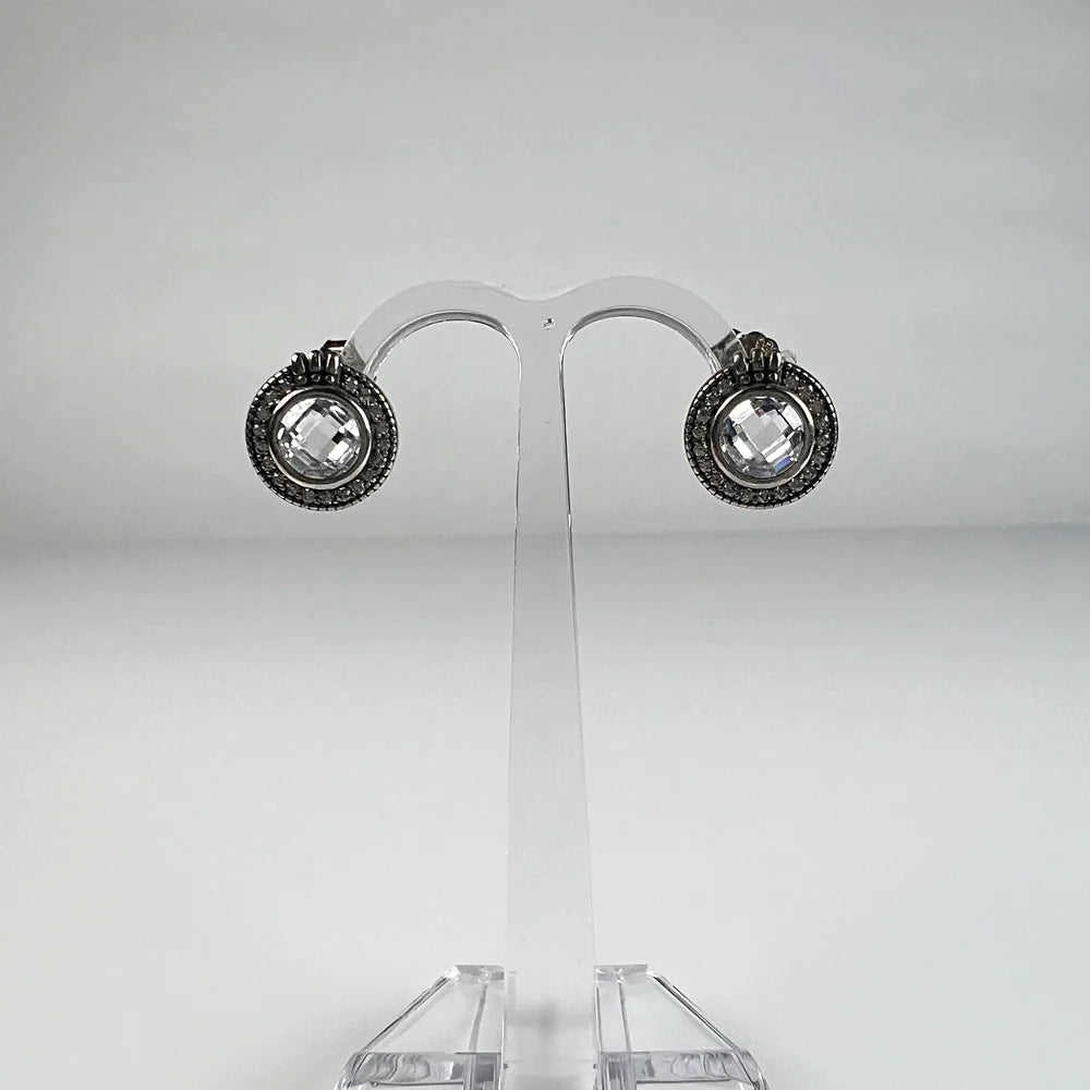 Cercei zirconia cu surub si fluture din argint 925 - vedere 2