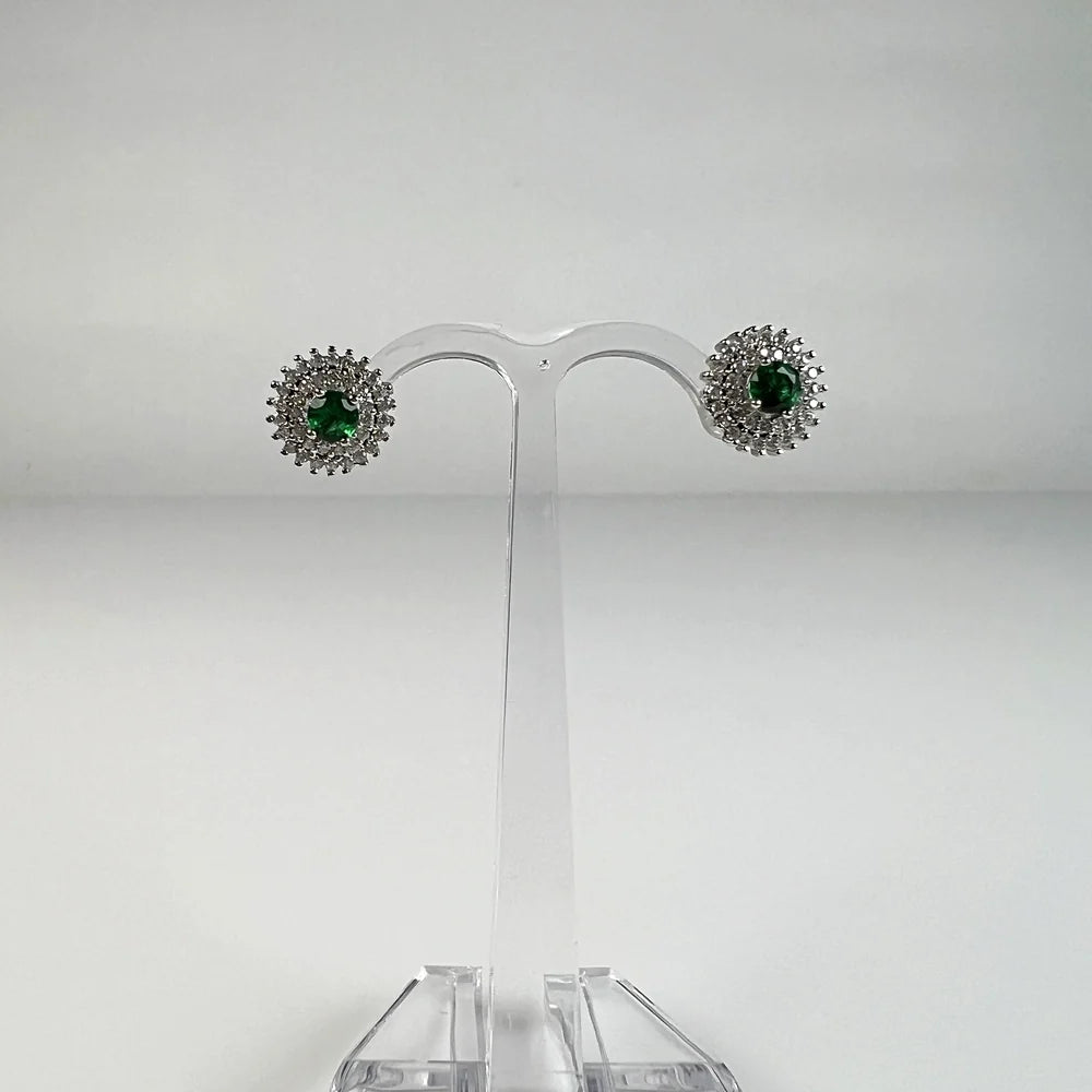 Cercei zirconia cu surub si fluture din argint 925 - vedere 2