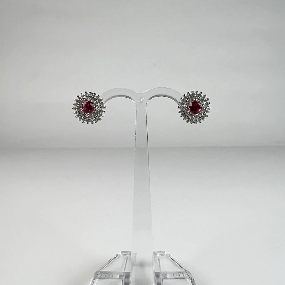 Cercei cu zirconia si surub din argint 925 - 8mm - vedere 2