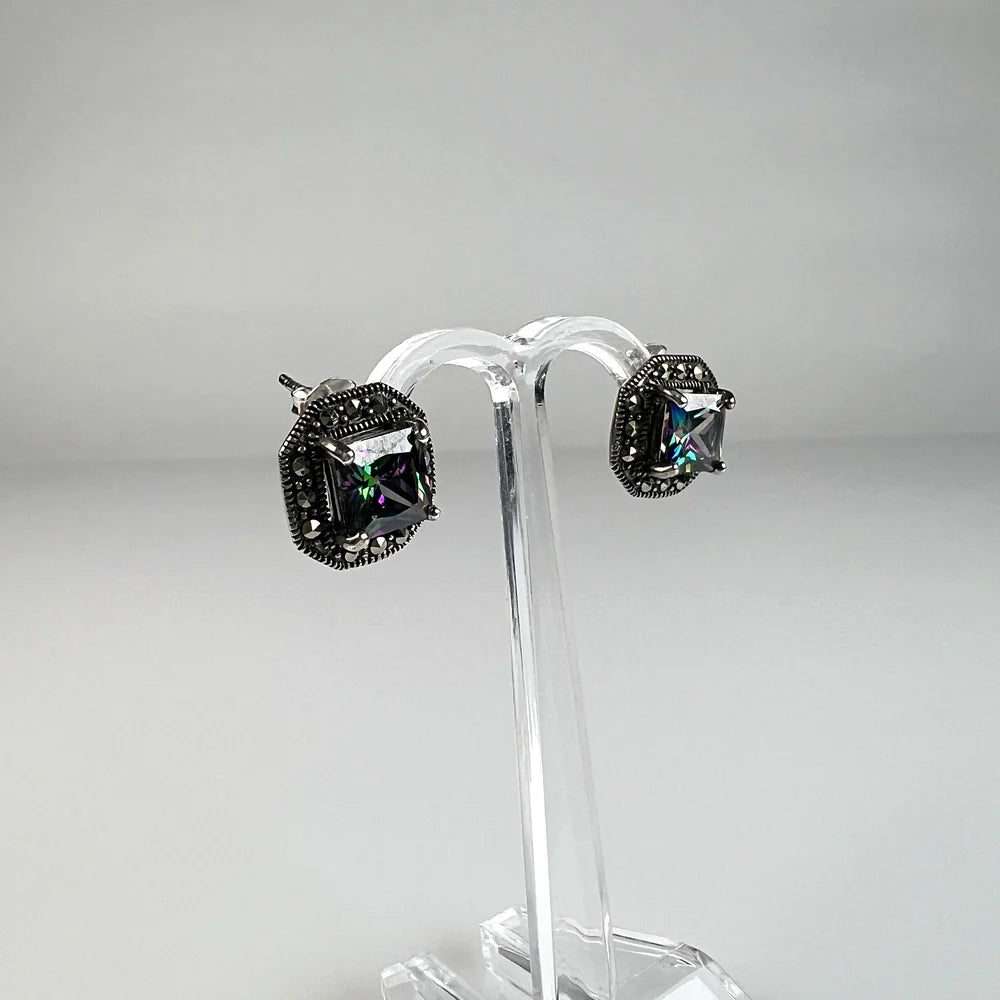 Cercei cu zirconia si prindere fluture din argint 925 - vedere 1