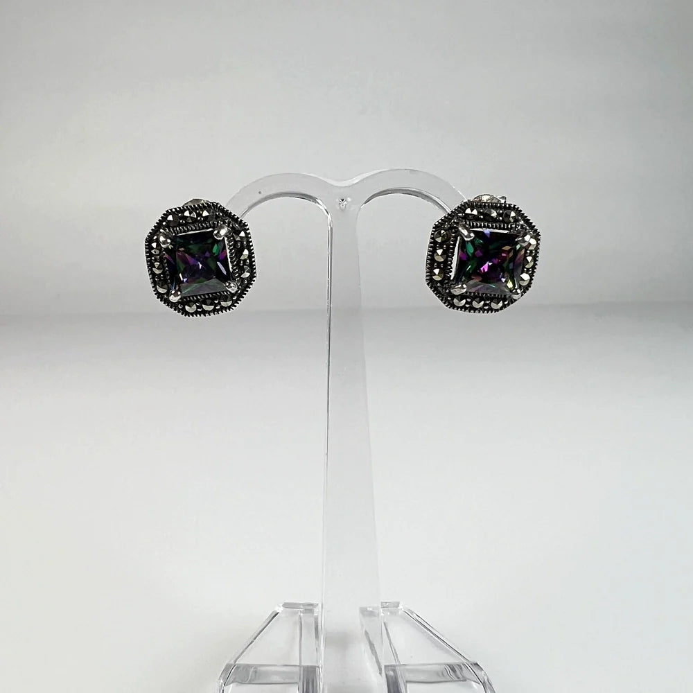 Cercei cu zirconia si prindere fluture din argint 925 - vedere 2