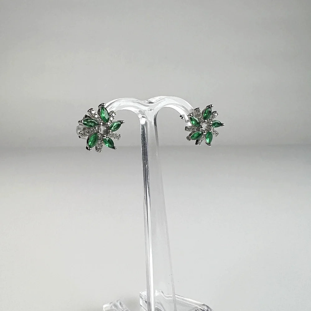 Cercei zirconia cu surub si prindere fluture din argint 925 - vedere 1