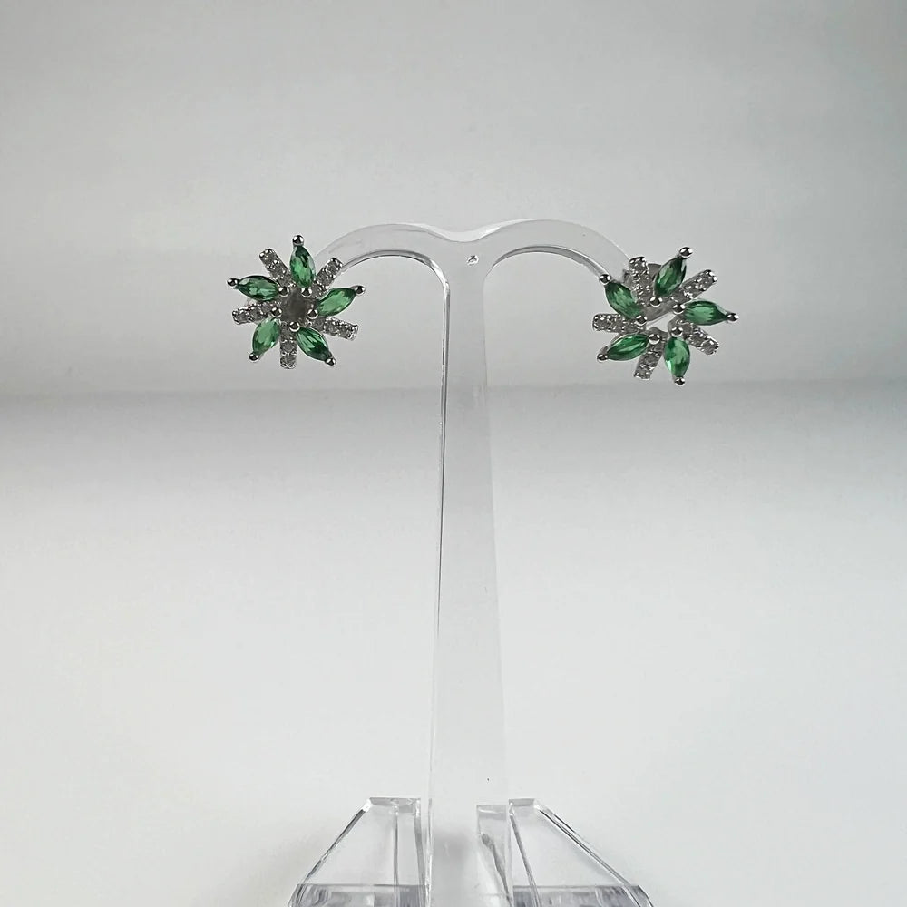Cercei zirconia cu surub si prindere fluture din argint 925 - vedere 2