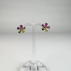 Cercei mici zirconia cu surub argint 925 si fluture - vedere 2