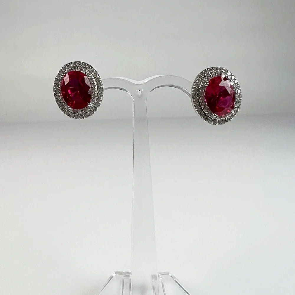 Cercei zirconia cu surub si fluture din argint 925 - vedere 2