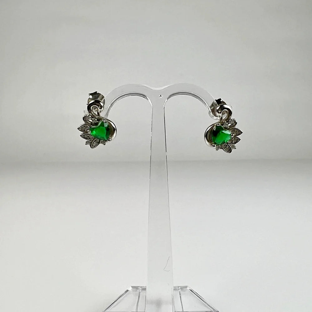 Cercei cu zirconia si surub din argint 925 - fluture - vedere 2