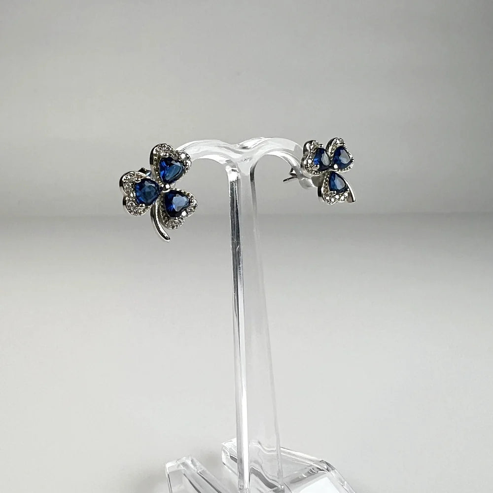 Cercei argint 925 cu zirconia si prindere fluture 8mm - vedere 2