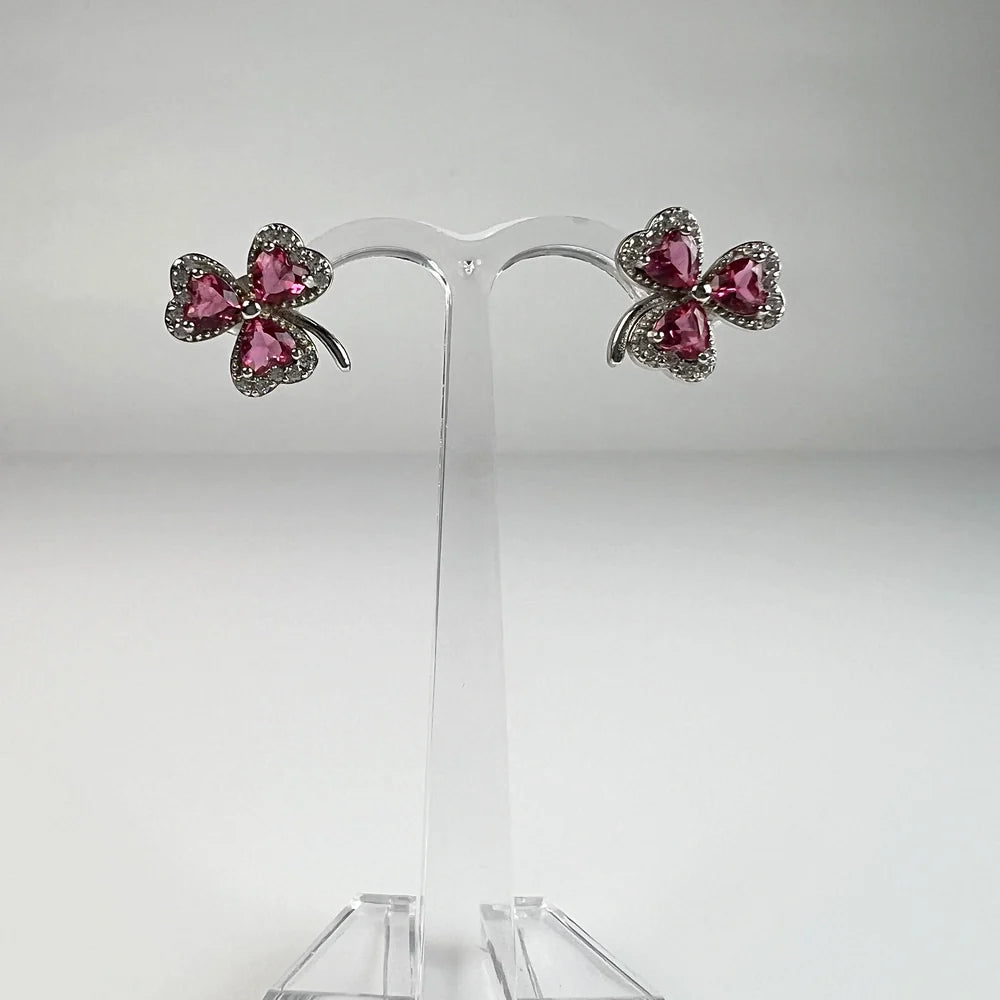 Cercei zirconia cu surub si fluture din argint 925 - vedere 2