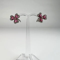 Cercei zirconia cu surub si fluture din argint 925 - vedere 2