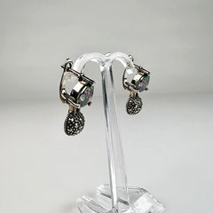 Cercei drop topaz cu prindere leverback din argint 925 - vedere 1