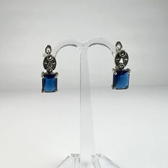 Cercei drop zirconia cu prindere leverback din argint 925 - vedere 2