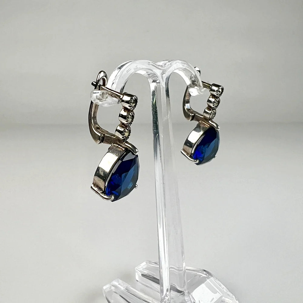 Cercei drop zirconia cu prindere leverback din argint 925 - vedere 1